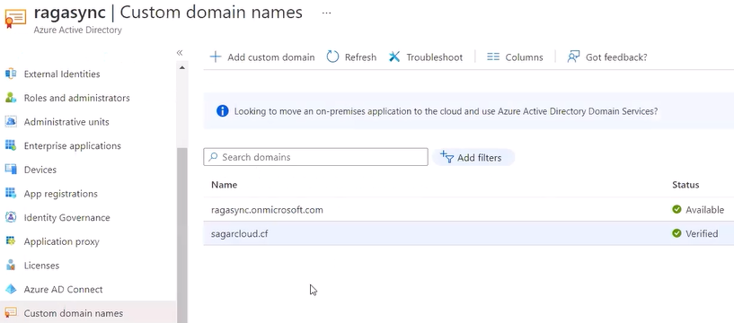 Sagarcloud.cf domain verified successfully