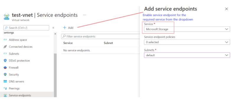 Adding Service Endpoints