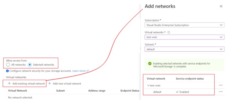 Add network for the PaaS service