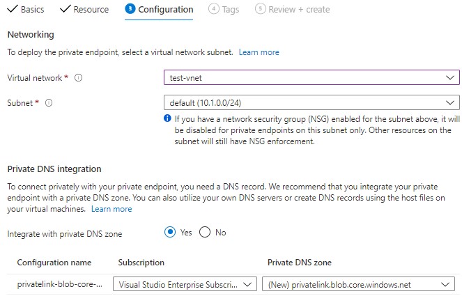 Enabling Private DNS