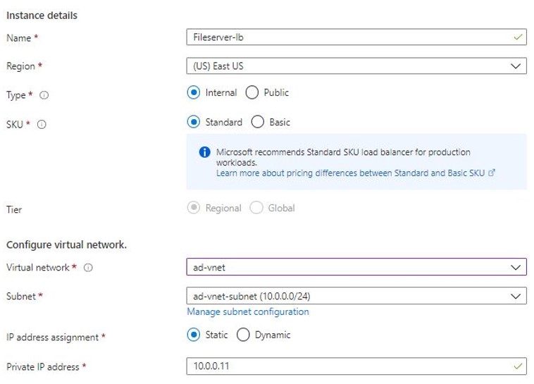 File Server - Azure Load Balancer