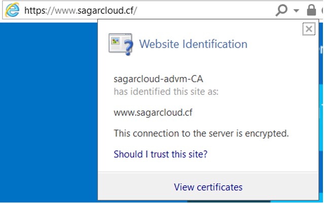Certificate Identification on website