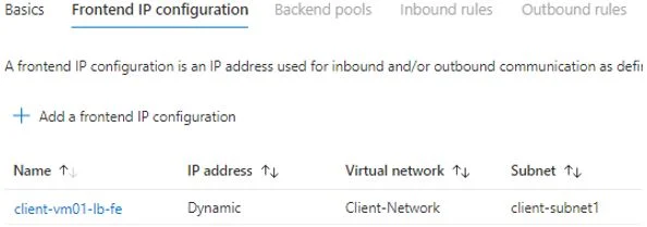 LB FrontEnd Configuration