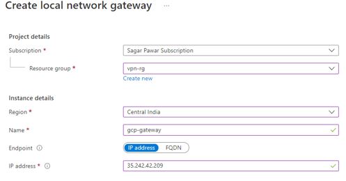 Local Network Gateway