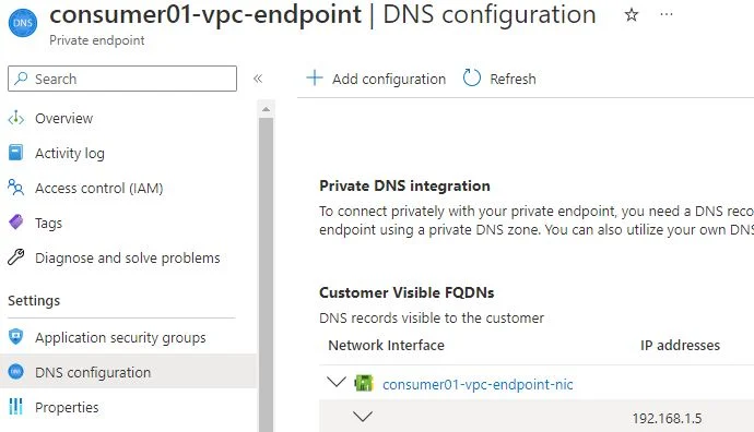 Private Endpoint IP validation