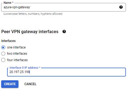 VPN peer Gateway