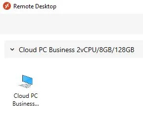 Cloud PC in Remote Desktop Client App